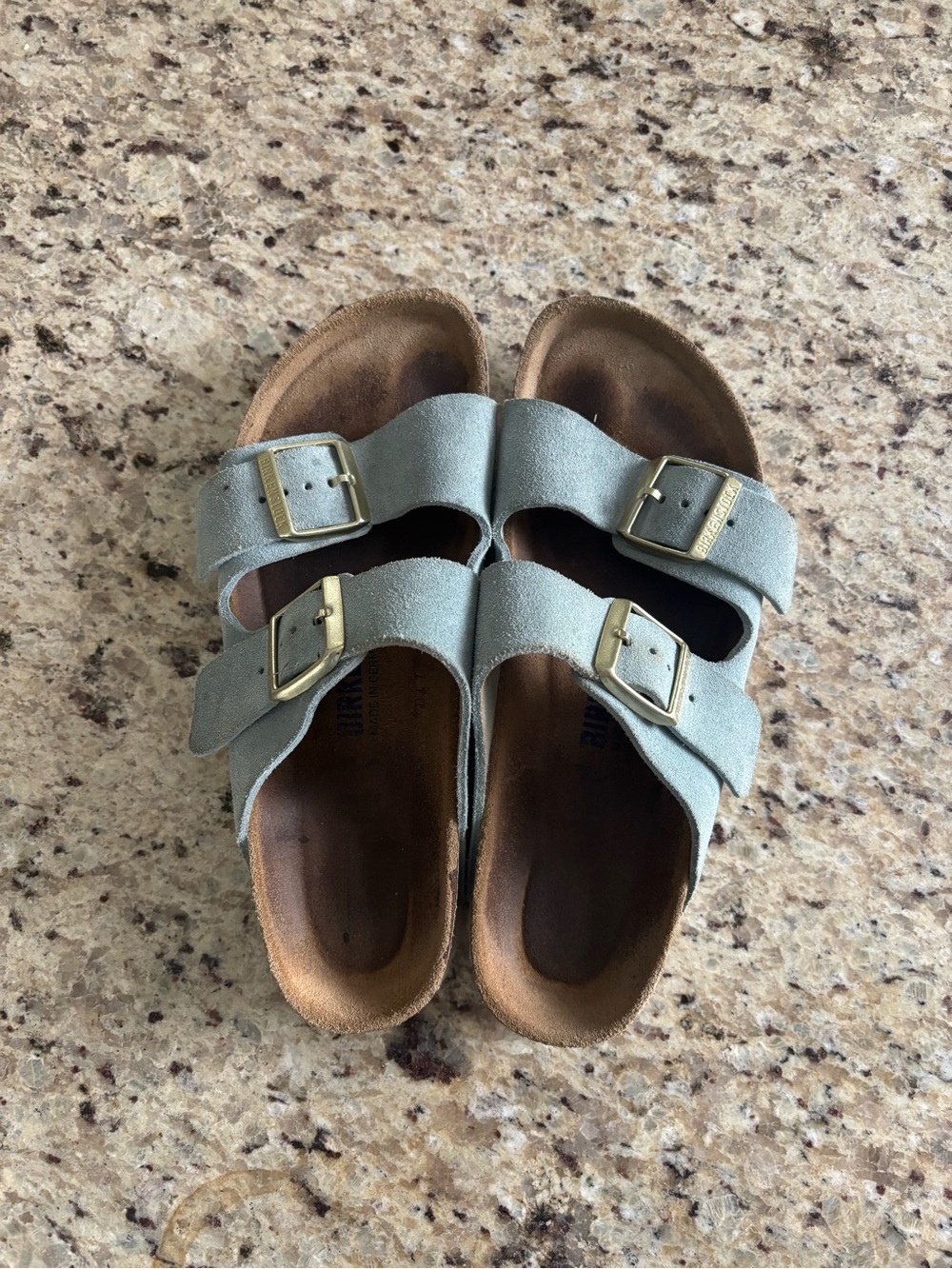 Birkenstock Slide Sandals in Light Blue